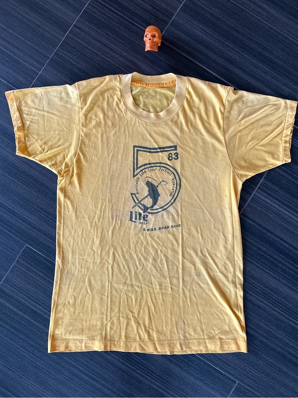 80s 5 mile race lake trout lite beer shirt L